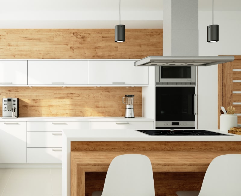 Neubau von luxuriösen, funktionellen Wohnküchen oder Küchen